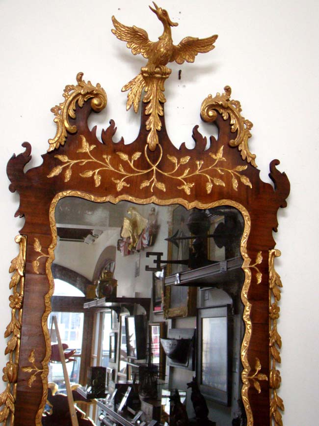 An attractive George II period Walnut and Parcel-gilt mirror circa 1750 — image 10